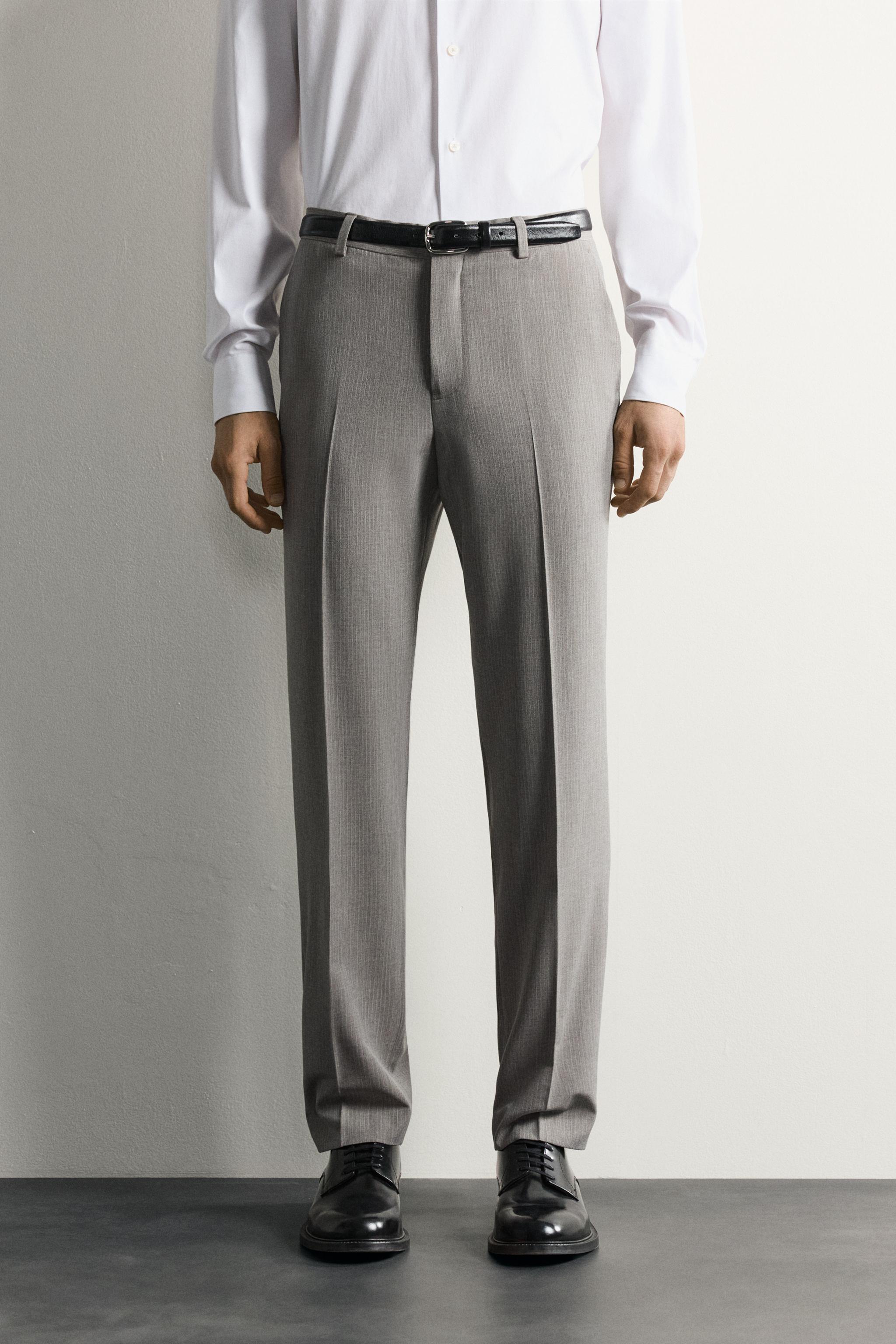 STRIPED REGULAR FIT SUIT PANTS